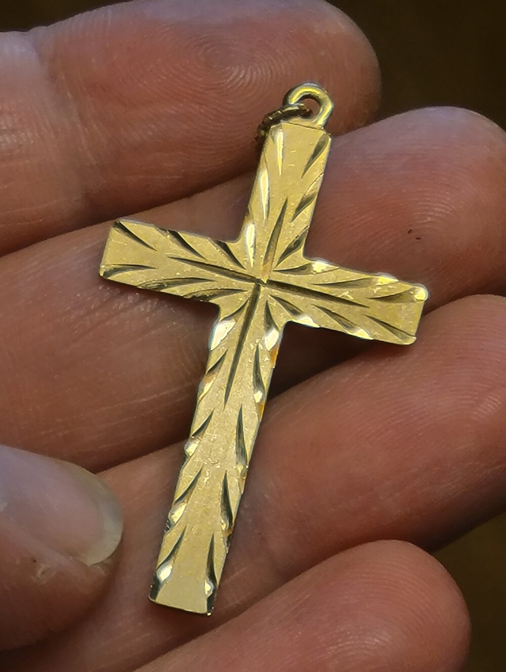 Vintage 14K Gold Filled Christian Cross 1.75"